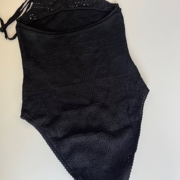 MAJE - Monbo Crochet One-Piece Swimsuit - Black - Picture 5 of 6